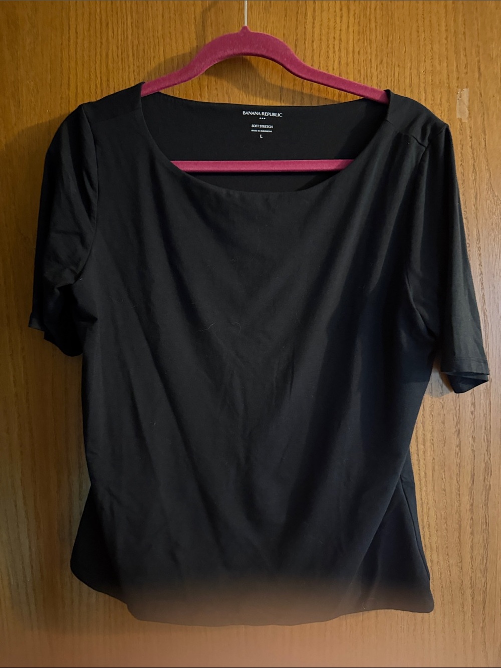 Banana Republic Black Scoop Neck Short Sleeve Top